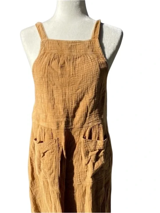 Free People Cyprus Wide leg Overalls Jumpsuit Brown size S - Picture 6 of 12